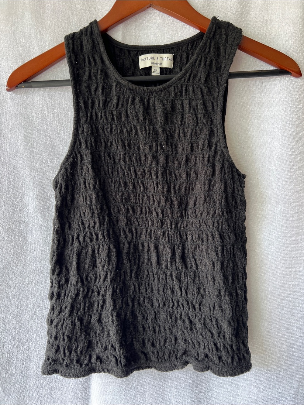 Madewell Black Textured Knit Tank Top